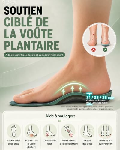 QBK Semelle orthopédique homme, soutien voûte 35 mm, M – vue 6