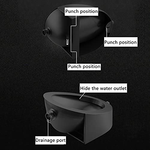 OTQEFTN Household Items Men's Urinal Trough Commercial Washout Urinal, Intelligent Touchless Stainless Steel Urinal Black, Bathroom Wall Mounted Urinal Toilet Accessory for Home