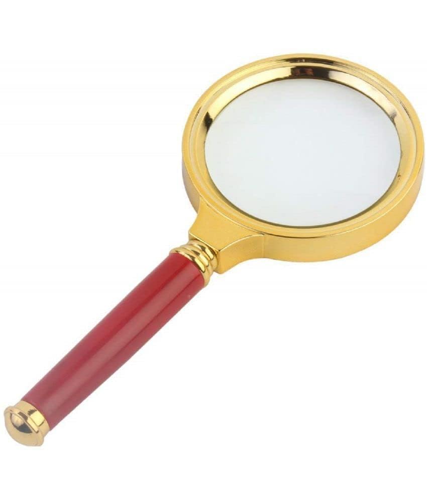 Image of KP2 Magnifying Glass for Reading Lens Detachable Handle Glass Magnifier Hand for Jewelry Loupe Book and Newspaper (70 MM Gold)