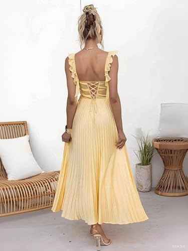 Satin Pleated Bridesmaid Dresses for Women Long Spaghetti Straps Formal Gowns Ruffled Evening Dress2