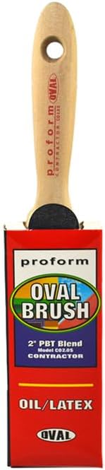 12-Pack of 2” Proform CO2.0S 70/30 Blend Straight Cut Paint Brush, Oval Handle