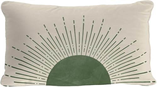 OGILRE Green Sun Sunrise Sunshine Abstracto Hogar Niñas Dormitorio Decoración Suave Funda de Almohada Boho Funda de Almohada Sunset Funda de Almohada 12 x 20 pulgadas