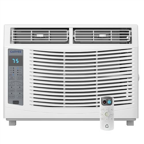 Garvee 6000 BTU Window AC Unit with Remote Control, Cools Rooms up to 250 Sq Ft, 3 Cooling & Fan Speeds Quiet Operation, Digital Display WIFI, Easy In