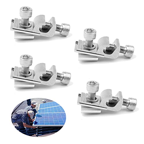 Viilich 4pcs Boden Erdung Lug Standard Solarpanel Erdungsclip,Solar Montage System,Solarmodul-Montagehalterung, Erdungsösen, Photovoltaik-Unterstützung, Photovoltaik-Unterstützung Cover