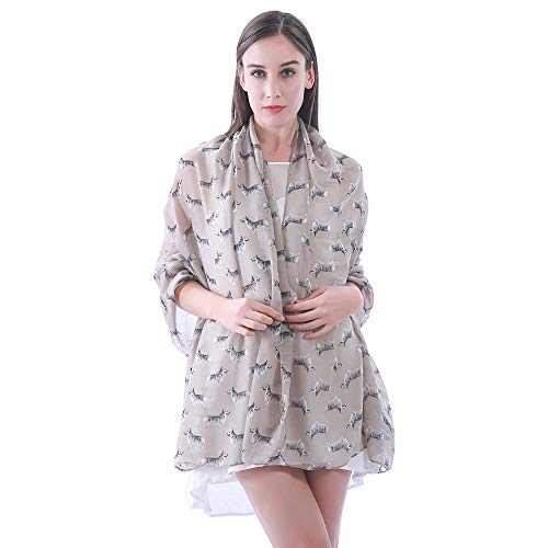 Lina & Lily Pembroke Welsh Corgi Dog Print Women's Scarf Shawl Wrap Lightweight4