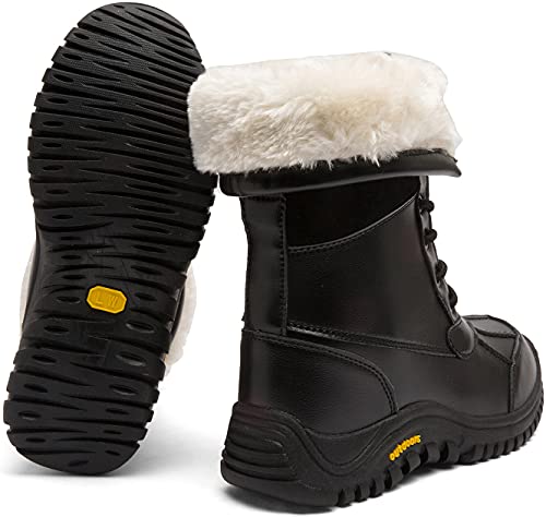 Ziitop Women'S Winter Boots Waterproof Warm Faux Fur Lined Ladies Snow Boots Fashion Mid Carf Leather Duck Boots Lace Up Insulated thumb #6