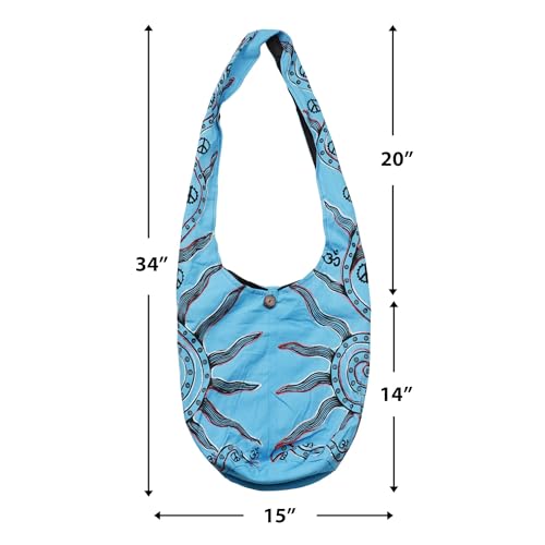 Image of Mandala Crafts Hippie Bag, Large Boho Hobo Purse for Women, Crossbody Shoulder Sling Bags for Indie Style Bohemian Accessory
