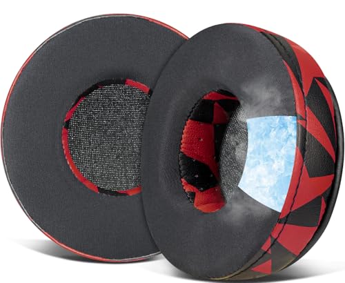 Image of SOULWIT Cooling-Gel Earpads Replacement for Skullcandy Hesh & Hesh 2 Wireless Over-Ear Headphones, Ear Pads Cushions with Noise Isolation Foam - Red Storm