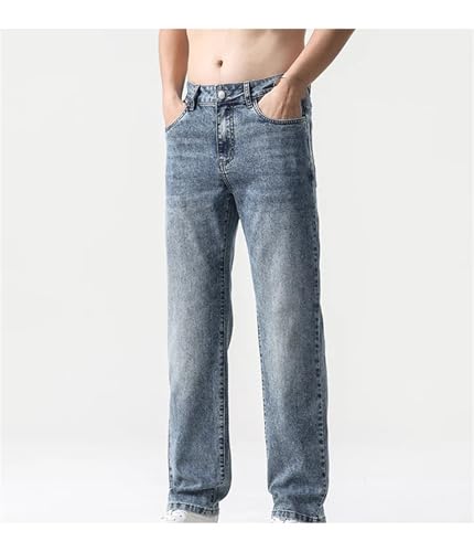 Men Baggy Wide Leg Jeans Pants Vintage Loose Pockets Slim Fit Straight Leg Washed Elasticity Denim Pants3