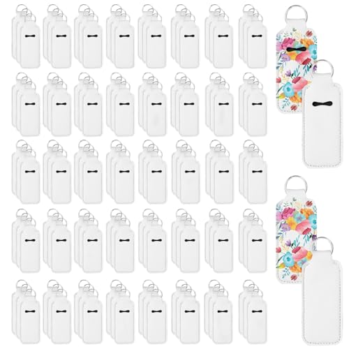 120 Pcs Sublimation Lipstick Holder Keychain with Key Ring Heat