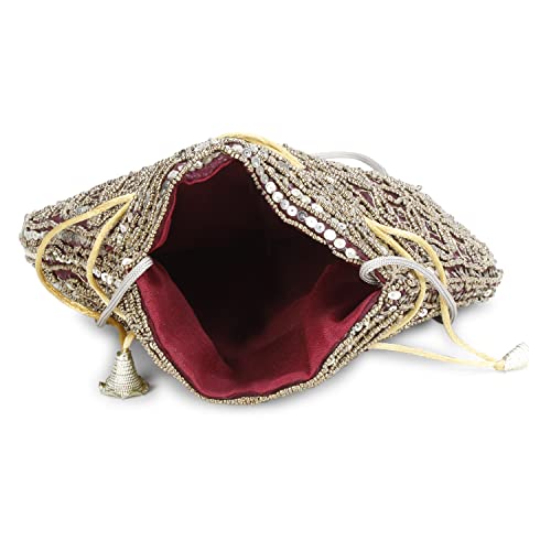 Shanvi handicraft Woman Potli Raw-Silk Designer Bag for women girls - Image 7