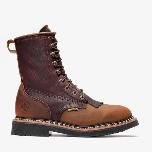 Men’s Premium Leather Bonanza Work Boots – Boondocks 8” Lacer Soft Toe Dark Brown, Lace-Up, Durable Construction, Comfortable All-Day Support, Slip-Resistant Wedge Sole, Rugged Outdoor Rancher Boot for Work, Farm, Everyday (Dark Brown, 11, US Footwear Size System, Adult, Men, Numeric, Medium, 11)