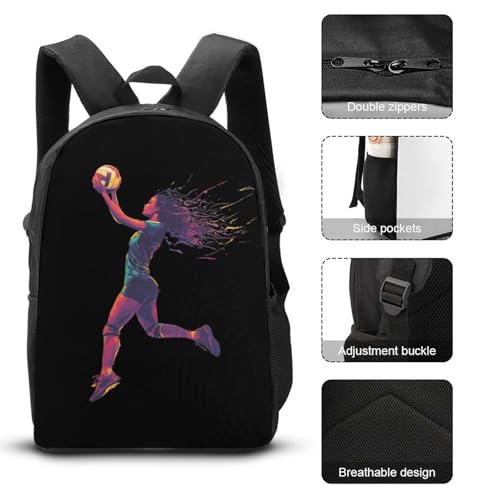 Volleyball Game Splash Large Travel Backpacks Carry on Backpack Weekender Bag with 2 Storage Pockets for Men And Women3