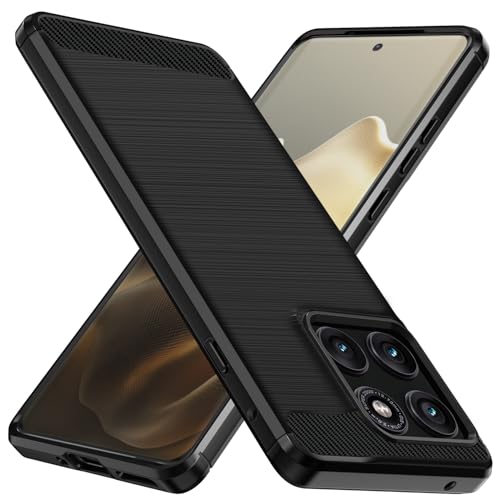 ivoler Funda para Motorola Moto Edge 60 Pro 5G, [Protección Militar] Carcasa Protectora Antigolpes, Fina Suave TPU Silicona Caso Delgada Anti-Choques Antihuellas Bumper Case, Negro