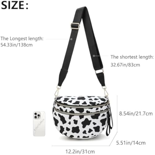 Emmafy Crossbody Bag for Women, Waterproof Oxford Bum Bag with Adjustable Strap, Large Capacity Travel Purse3