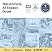 Vesta All-Season Silk Comforter, Quilt and Duvet Insert for Hot Sleepers, 100% Silk Fill with 100% Cotton Shell, Luxuriously Soft, Moisture-Wicking, King Size (Grey, Silk Weight: 3.7lbs)