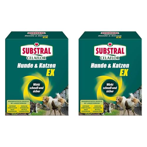 Substral Celaflor Hunde & Katzen Ex, Hund, Marder und Katze Abwehr und Vertreibungsgranulat, mit Sofortwirkung, 200g (Packung mit 2)