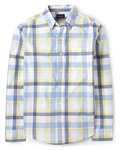 The Children's Place boys Dad And Me Poplin Button Up Long Sleeve Shirt