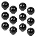 12 unidades tirador pomo bola resina abs negro brillo - diámetro 29mm para mueble infantil