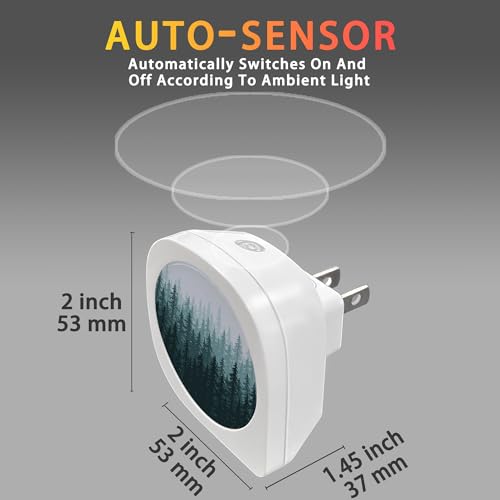 Image of Misty Forest Night Light, Nature Scenery Night Lights Plug in Auto Sensor Lamp Dusk to Dawn for Boys Girls Seniors Elderly, ZLU03064