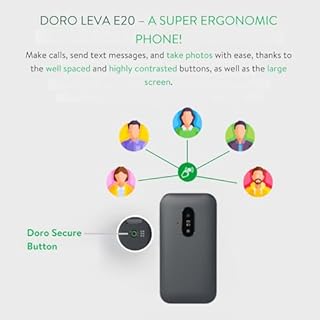 Doro - Leva E20 4G Flip Phone for Seniors – Large 2.8" Display, High-Contrast Keys, Loud & Clear Sound, HD Voice, Camera, Assistance Button – Black