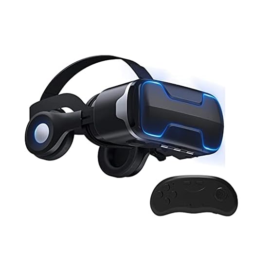 VR-headset Bluetooth fjärrkontroll Virtual Reality Headsets VR glasögon för 3D-filmspel för iPhone 12/Pro/Max/11/X/8/7/6 för Samsung S10/S9/Note10/9 Android-telefoner, 4,7–6,8 tum, H11ZJ