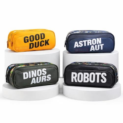 Image of Storio Pencil Box Pouch for School Kids Girls & Boys Aesthetic | Cute Stationary Compass Box Case Organiser | Zipper Pouch Case, Travel Pouch Bag, Stationery Organizer Bag - (Mix Design) Multicolor