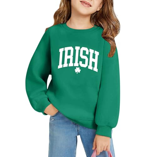 Patty Day's Shirt for Girls Casual Loose Fit Print Graphic Tops Long Sleeve Solid Child St Patrick Outfits 2-9 Years3