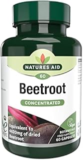 Natures Aid Beetroot Capsules, Equivalent to 4620 mg Dried Beetroot, Vegan, 60 Capsules