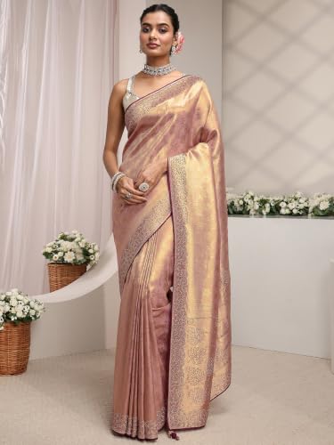 Image of Libas Art floral woven design Silk blend Saree For Women With Unstitched Blouse Piece | Traditional Saree For Festive & Wedding