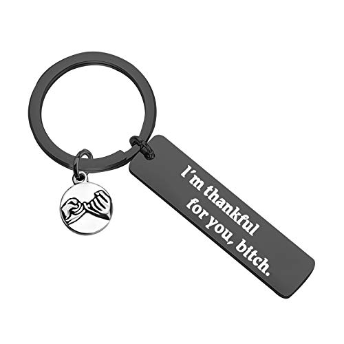 TGBJE Friend Thankful Jewelry I'm Thankful for You Bitch BFF Appreciation Gift Soul Sister Gift Friendship Jewelry (Thankful keychain)