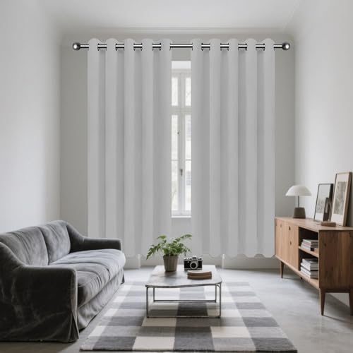 Rideaux salon moderne polyester opaque décoration maison gris clair