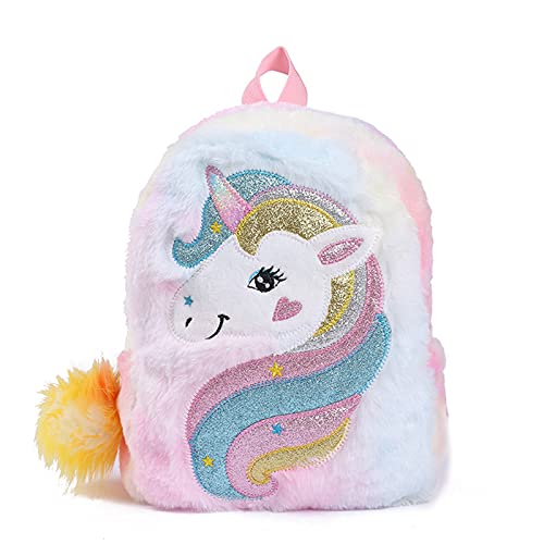 Mochila de peluche para niñas con diseño de unicornio de dibujos animados, Estilo B Cover
