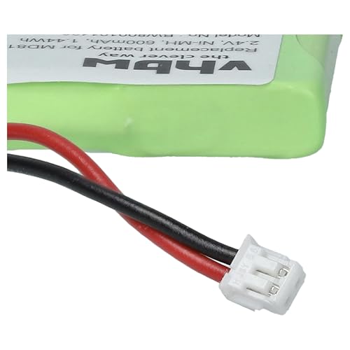 vhbw Akku kompatibel mit T-Com Sinus A201 u.a. schnurlos Festnetz Telefon (600mAh, 2.4V, NiMH)
