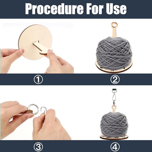 Image of Portable Wrist Yarn Holder with Leather Strap,Yarn Storage Spinner | Knitting and Crocheting Craft Tool for Crochet Travel