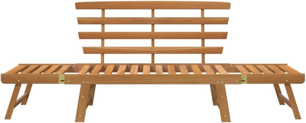 Patio Benches Patio Bench 2-in-1 74.8" Solid Acacia Wood,2in1 Outdoor Garden Bench: Versatile and WeatherResistant Daybed Outdoor Furniture & Accessories