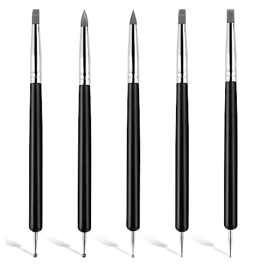 Silicone Clay Sculpting Tools Clay Modelling Tools Soft Rubber Tip Modelling Pen Clay Carving Tool Set for Pottery Sculpture Cake Fondant Decorations
