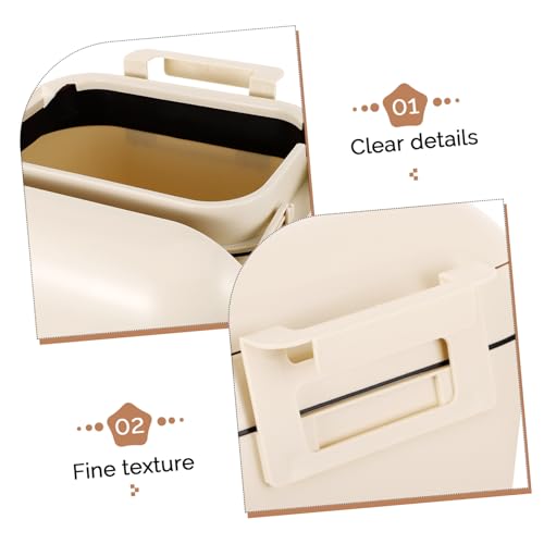 Caneca de basura rectangular beige para colgar en cocina miniatura 7