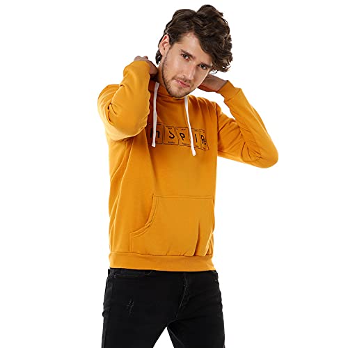 Image of CAHOOT Men Mustard Printed Sweatshirt