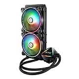 XPG LEVANTE 240 簡易水冷CPUクーラー ARGB 発光 120mmファン 2基搭載 LEVANTE240-BKCWW