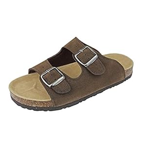 OUTWOODS Women’s Bork-46 Vegan Leather Adjustable Double-Strap Slip-On Sandals