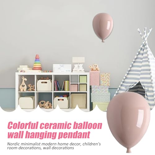 Yeaxxsqy Art mural en céramique suspendu en ballon mignon, Sculpture murale décorative pour la maison, le salon, la crèche – vue 3