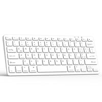 TQQ Tastiera Bluetooth Ricaricabile per iPad, Air, Pro, Mini, Samsung Tablet, Android e Windows, Tastiera Wireless, Bianco