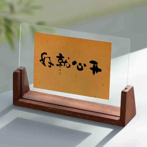 Machtiging Cornice Trasparente Fronte Retro,Poster Cornice Foto Fronte Retro,Cornice Galleggiante,Chiaro,Visibile su Entrambi I Lati,di Legno,Adatto per Camera da Letto Soggiorno E Ufficio