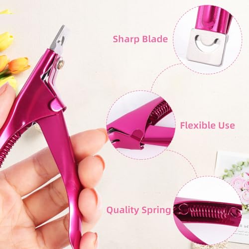 Upgade Acryl Nagelknipser Gelnägel Set, Tip Cutter mit Magnete Nagelfeile Stahl Push, Edelstahl Falsche Nagelknipser, Nagelknipser für Acrylnägel, Professionelle Nagelknipser für Home Nail Art
