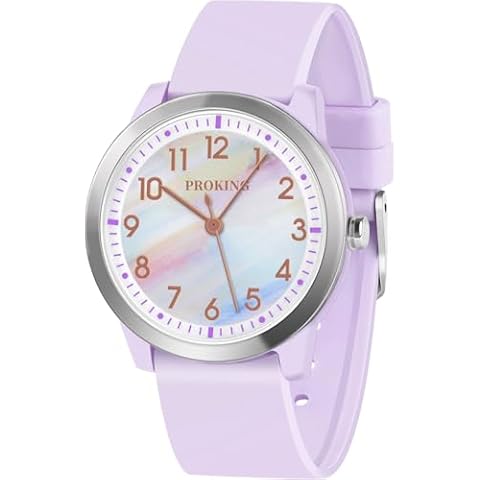 PROKING Kids Analog Watch - Purple Rainbow Cover