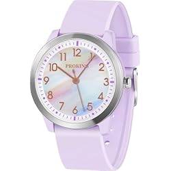 PROKING Kids Analog Watch 5ATM Waterproof Large Face for Girls Boys 8-12 | Easy to Read, Soft Band, 36mm Case, Learning Time, Sports, Swimming, Playing, Daily Wear, Idea Birthday Gift