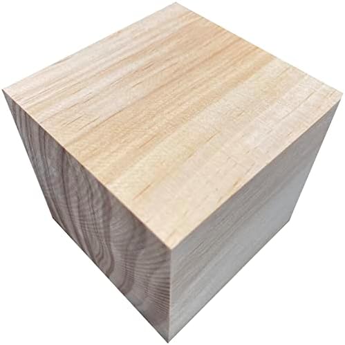 3.15 Inch Solid Wood Blocks, 4 PCS Unfinished Wood Cubes, Hard Wood Large Wooden Cubes for Crafts DIY Projects