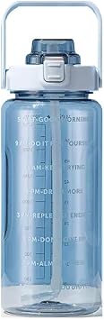 SELECT Water Bottle 70oz, 2-Liter, Motivational Sports Water Bottle, BPA Free, Leakproof Protection for Outdoor, Gym, Sports, Office and Daily Life Ocean Blue