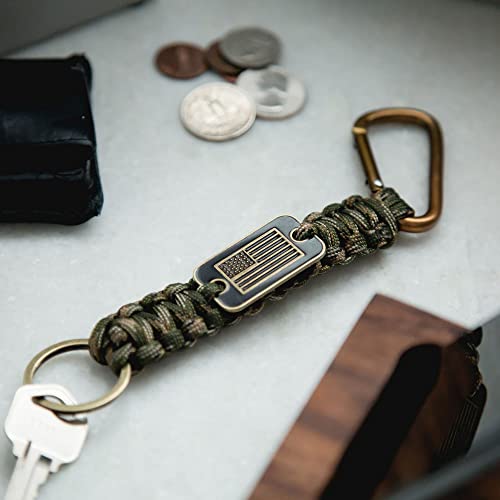 Iheartdogs Hero Company Green Camo Paracord Usa Flag Keychain With Carabiner - Helps Pair Veterans With A Service Dog #TOP5